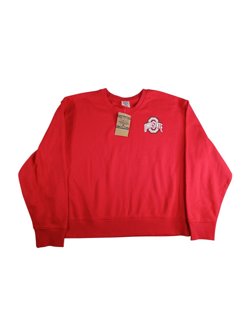 NCAA Ohio State Sweater Crewneck Womens Large Red Rivalry Threads Crop NWT